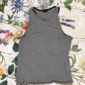 Black and white striped crop top